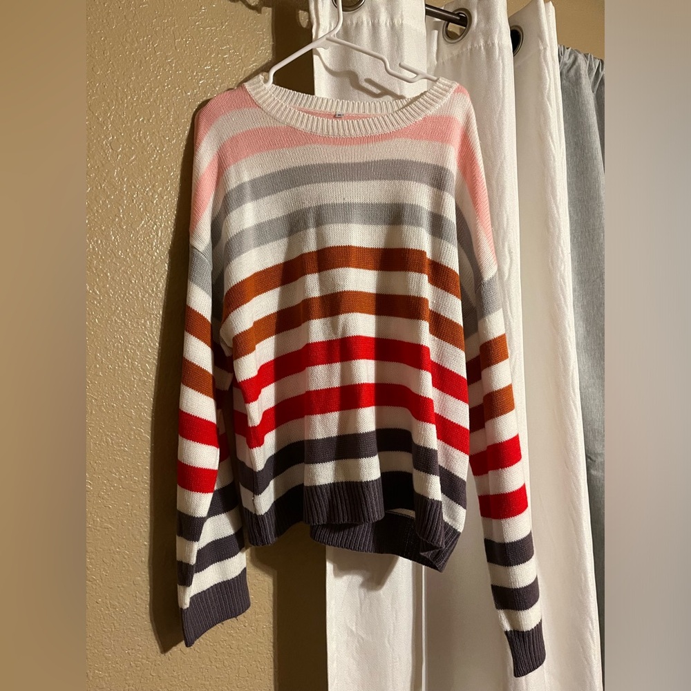 Colored stripe sweater